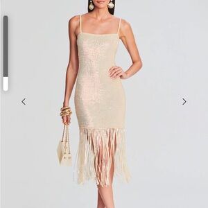 RETROFETE NALU SEQUIN CROCHET DRESS